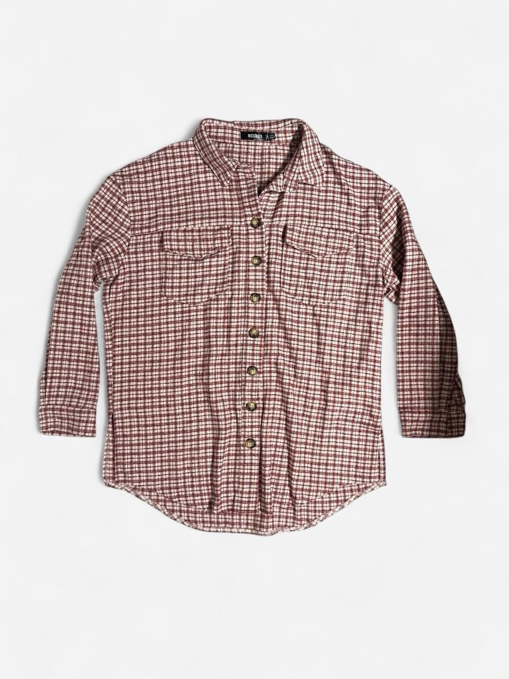 Missguided Pink Check Extreme Oversized Shacket flannel